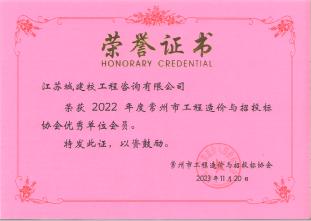 優秀會員單位-常州市價協2022年度